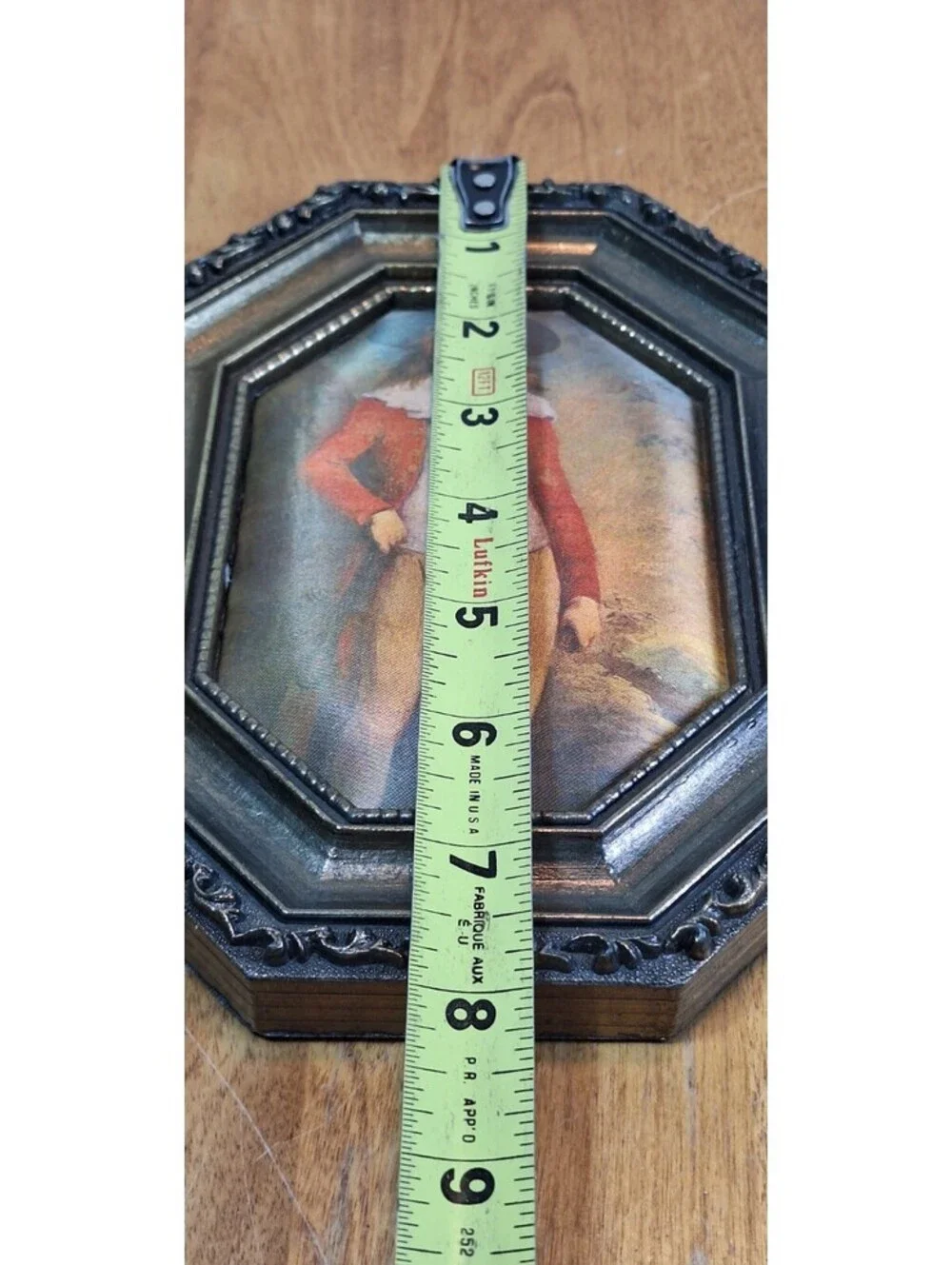 VTG Cheswick Victorian Boy Metal Framed Print on Silk Fabric Made in Italy 8